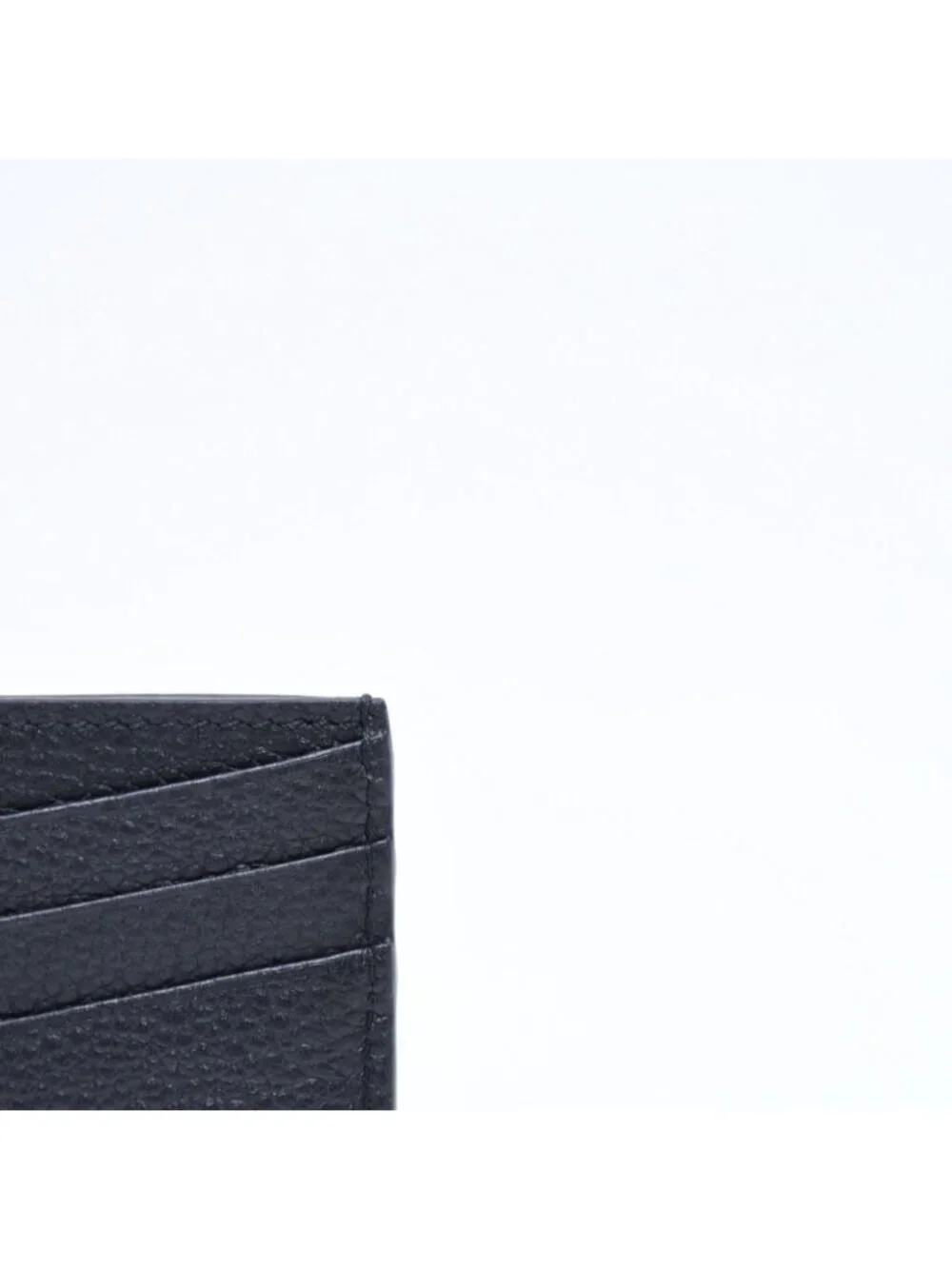 Miu Miu Metal Logo Card Case Black Calfskin Gold